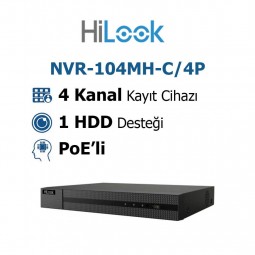 Hilook NVR-104MH-C/4P 4 Kanal PoE'li Nvr Kayıt Cihazı